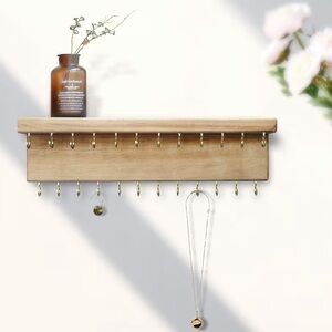 SANY DAYO HOME Wooden Wall Mounted Jewelry Organizer with 24 Hooks